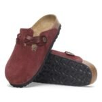 Birkenstock Red Boston Suede Clogs - Image 4