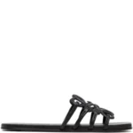 Loewe Petal Anagram slide black in soft calfskin