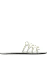 Loewe Petal Anagram slide white in soft calfskin
