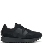 New Balance 327 Black White Tongue Logo