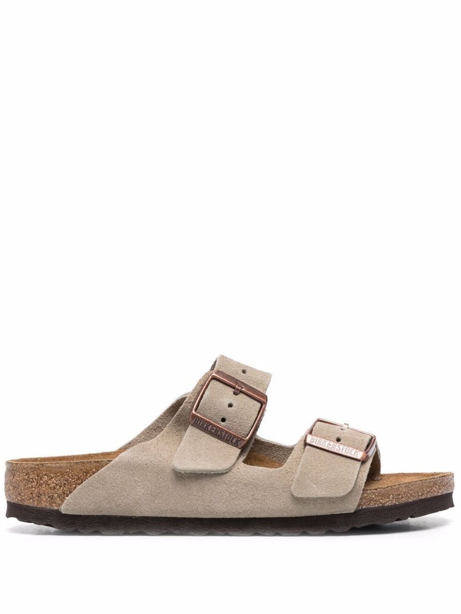 IMG_4837.jpeg Birkenstock Arizona Soft Footbed Suede Taupe - Image 1