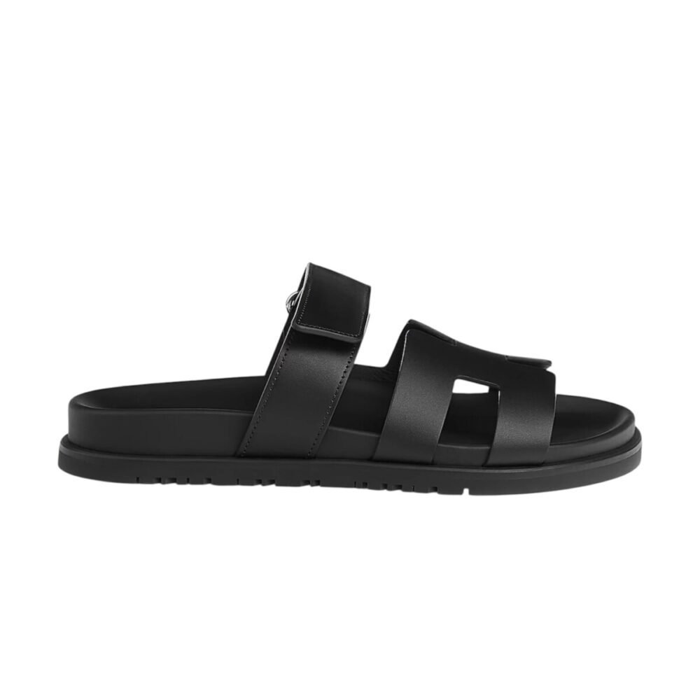 Photoroom_20250516_183409.jpeg Hermes Chypre Sandal Noir Calfskin Leather - Image 1